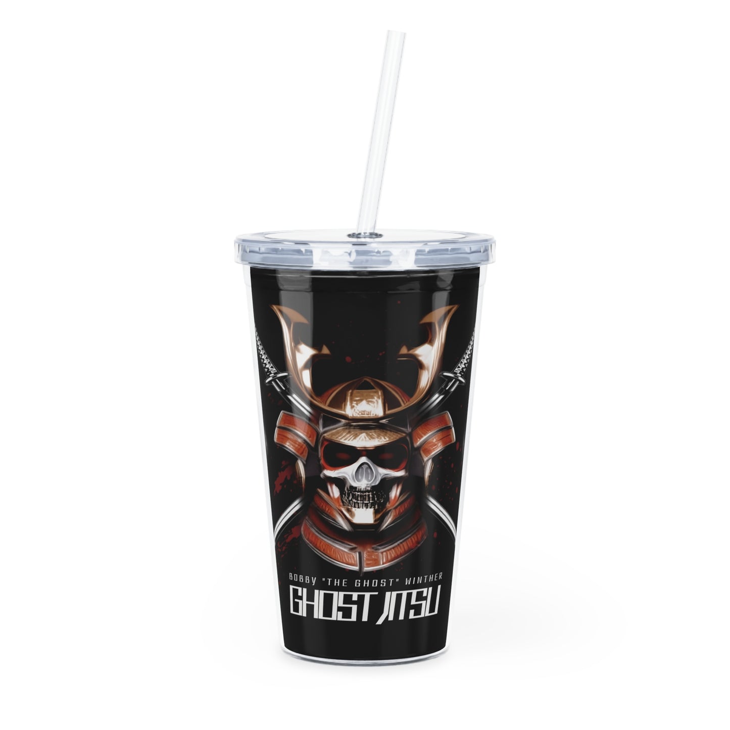 Ghost Jitsu Plastic Tumbler with Straw