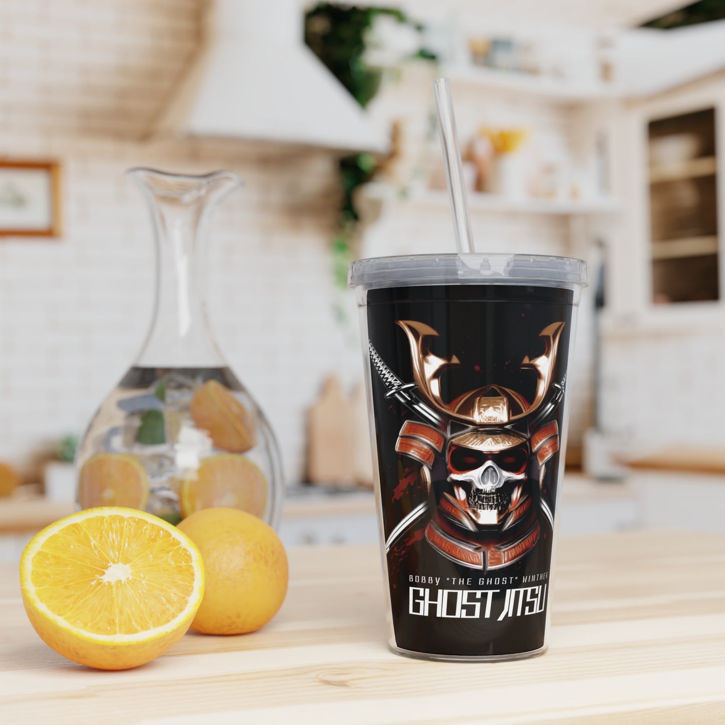 Ghost Jitsu Plastic Tumbler with Straw