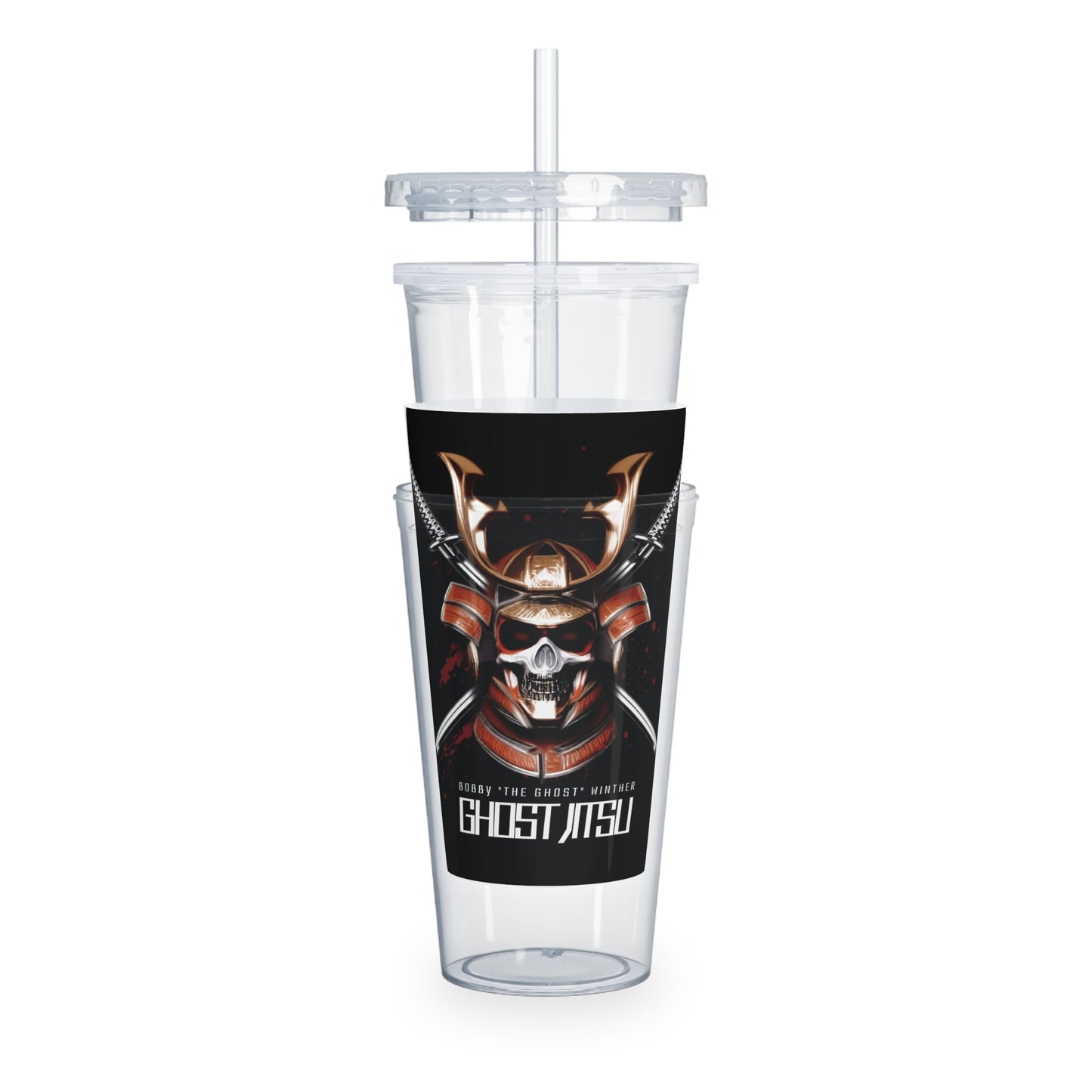 Ghost Jitsu Plastic Tumbler with Straw