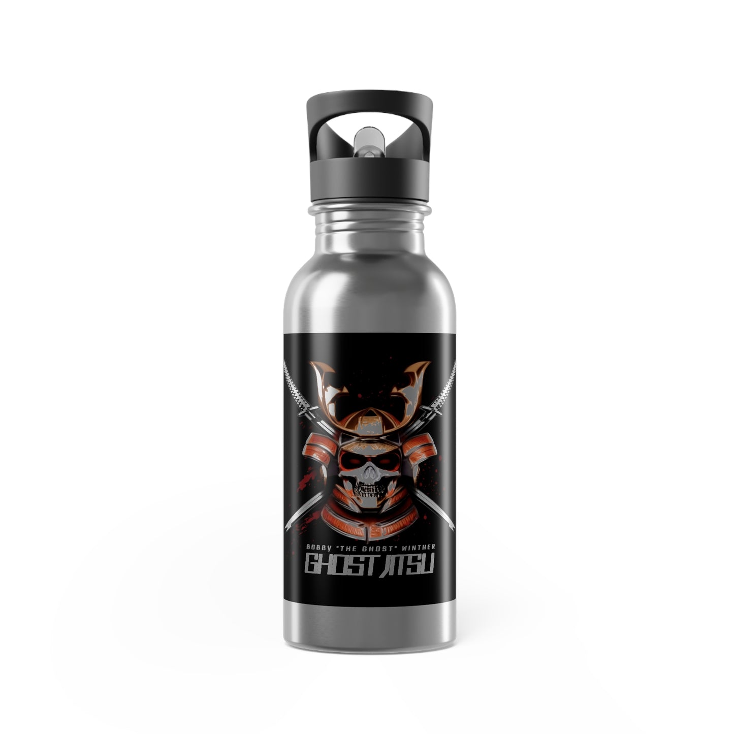 Ghost Jitsu Stainless Steel Water Bottle with Straw