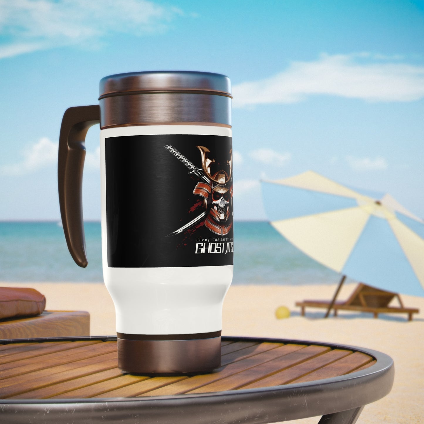 Ghost Jitsu Travel Mug with Handle