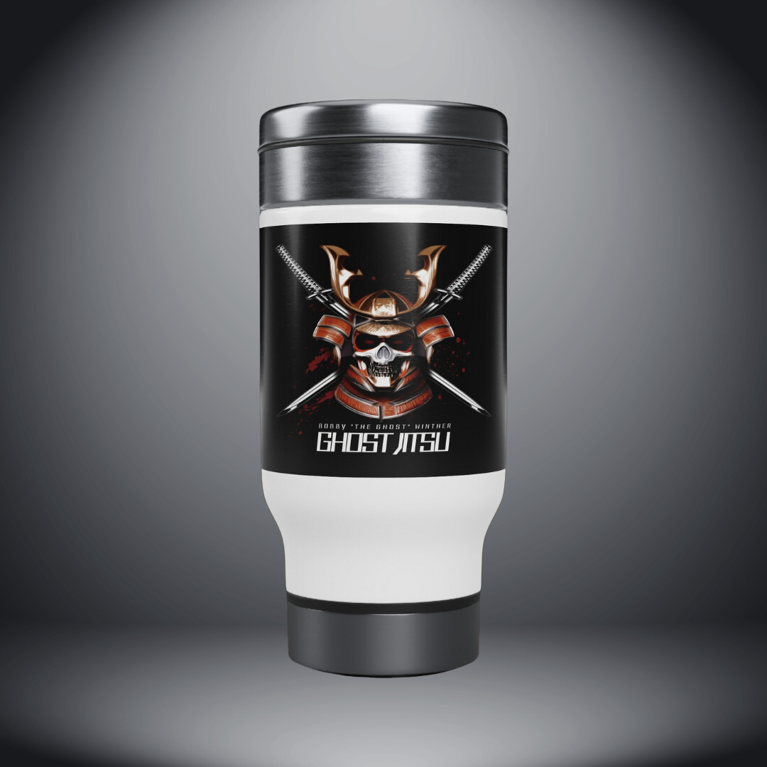 Ghost Jitsu Travel Mug with Handle