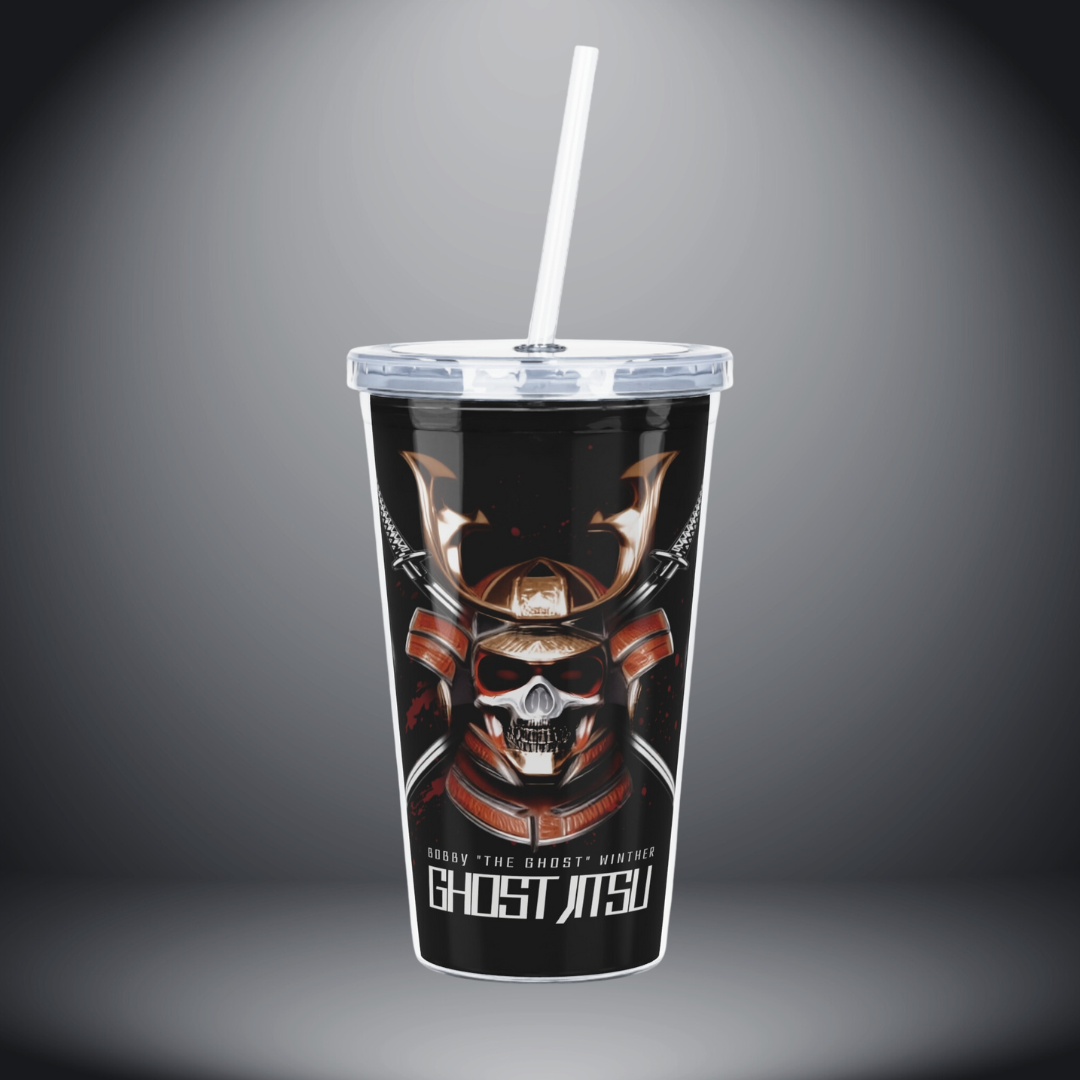 Ghost Jitsu Plastic Tumbler with Straw